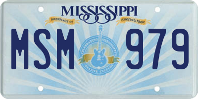 MS license plate MSM979