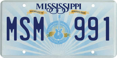 MS license plate MSM991