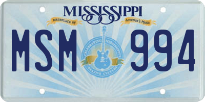 MS license plate MSM994
