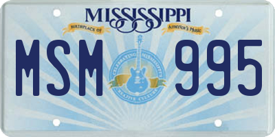 MS license plate MSM995
