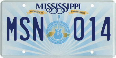 MS license plate MSN014