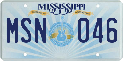 MS license plate MSN046