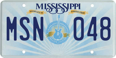 MS license plate MSN048