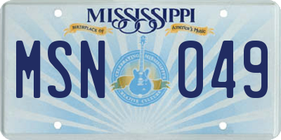 MS license plate MSN049
