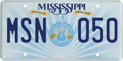 MS license plate MSN050