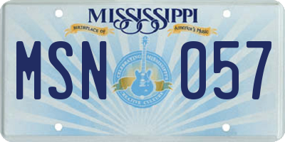 MS license plate MSN057