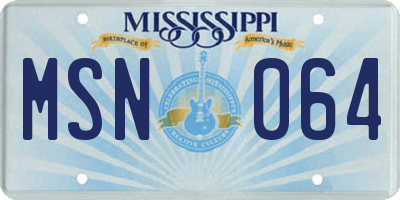 MS license plate MSN064