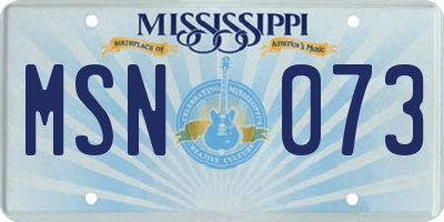 MS license plate MSN073