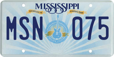 MS license plate MSN075