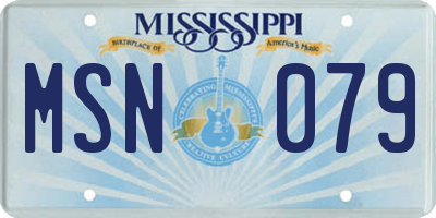 MS license plate MSN079
