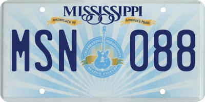 MS license plate MSN088