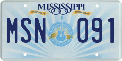 MS license plate MSN091