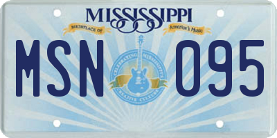 MS license plate MSN095