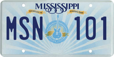 MS license plate MSN101