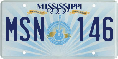 MS license plate MSN146