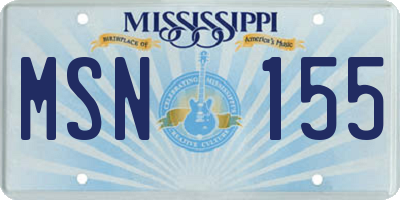 MS license plate MSN155