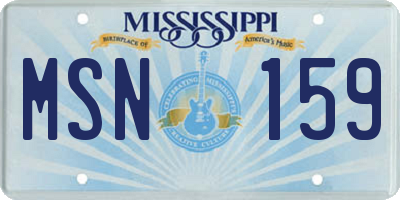 MS license plate MSN159