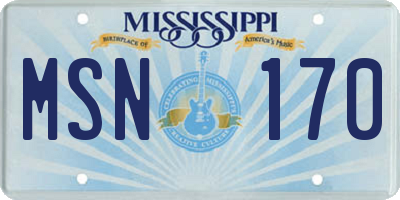 MS license plate MSN170