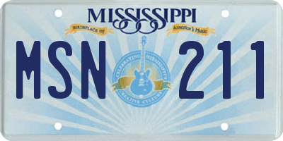 MS license plate MSN211