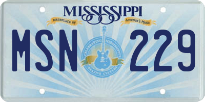 MS license plate MSN229