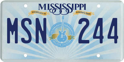 MS license plate MSN244