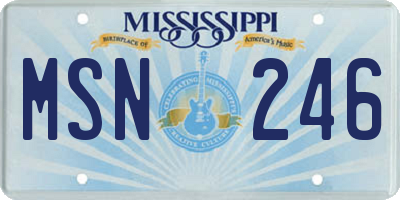 MS license plate MSN246
