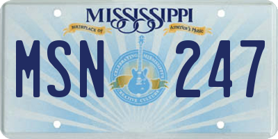 MS license plate MSN247