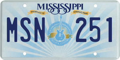 MS license plate MSN251