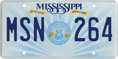 MS license plate MSN264