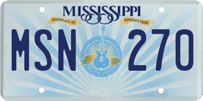 MS license plate MSN270