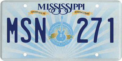 MS license plate MSN271