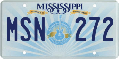 MS license plate MSN272