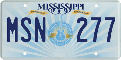 MS license plate MSN277