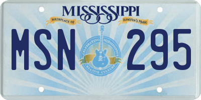 MS license plate MSN295