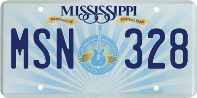 MS license plate MSN328