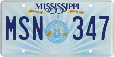 MS license plate MSN347