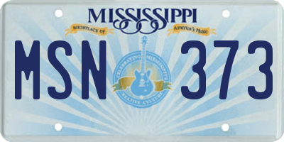 MS license plate MSN373