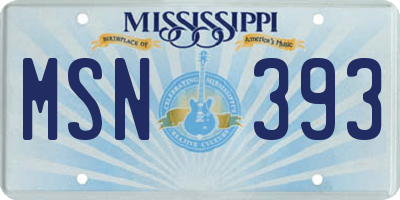 MS license plate MSN393