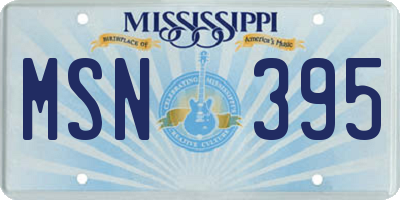 MS license plate MSN395