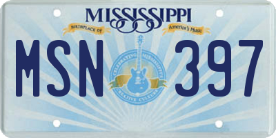 MS license plate MSN397