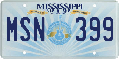 MS license plate MSN399