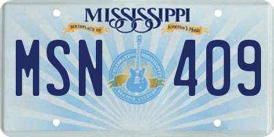 MS license plate MSN409