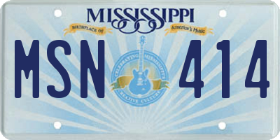 MS license plate MSN414