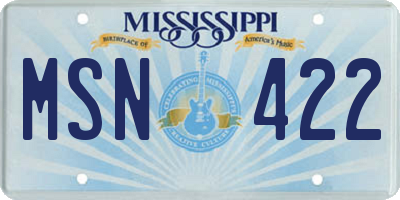 MS license plate MSN422