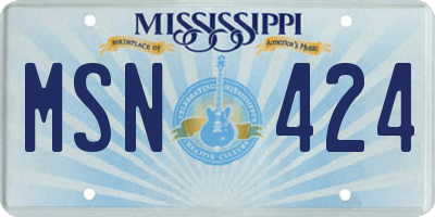 MS license plate MSN424