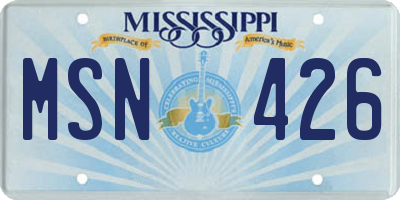 MS license plate MSN426