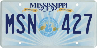 MS license plate MSN427