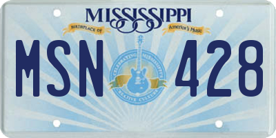 MS license plate MSN428