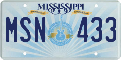 MS license plate MSN433