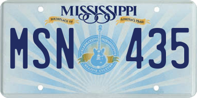 MS license plate MSN435